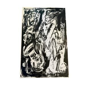 Larry Stevens Original Black White Abstract Jazz Art Print